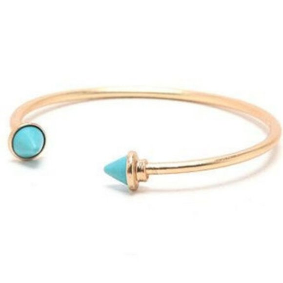 PacSun Turquoise Spike Open Cuff Bracelet NWT - Picture 1 of 4
